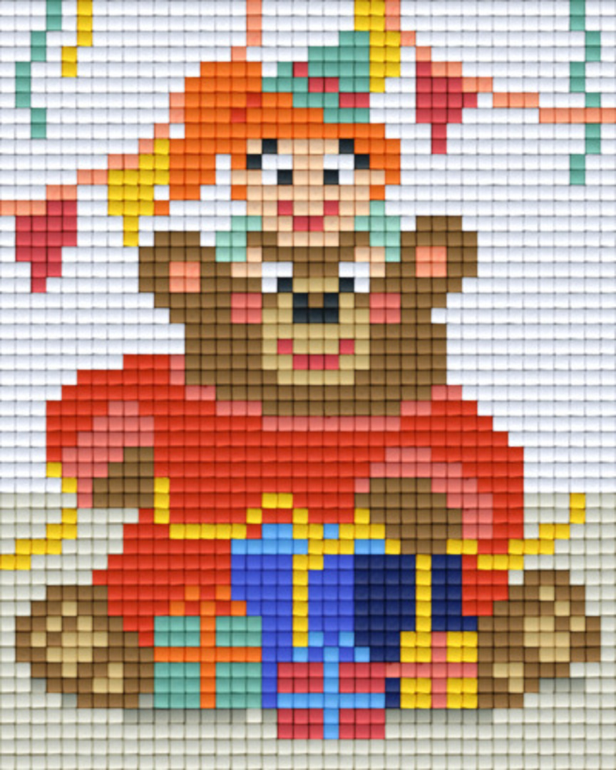 Bear Party One [1] Baseplate PixelHobby Mini-mosaic Art Kits image 0